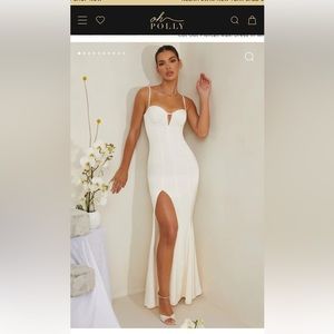 White gown with slit